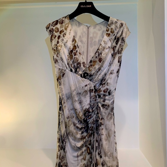 Roberto Cavalli Dress Animal Print Ruched Dress Size 40 (US 4/6)